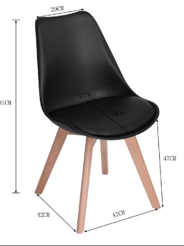 Silla Tulip Cross wood C/almohadon Pickear