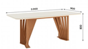 Mesa Adriana 200x90cm OFF White C/vidrio Galpón