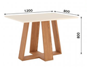 Mesa LINS 120x80cm OFF White C/vidrio Galpón