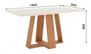 Mesa LINS 160x90cm Alto 80cm Off White Galpón