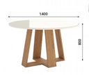 Mesa LINS REDONDA 140cm OFF White C/vidrio Galpón