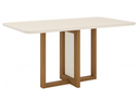 Mesa Natali Medidas: 160x90cm Off White C/vidrio Galpón