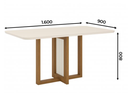 Mesa Natali Medidas: 160x90cm Off White C/vidrio Galpón