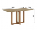 Mesa Natali Medidas: 160x90cm Tapa Nature C/vidrio Galpón