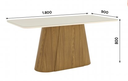 Mesa Olivia Medidas: 180x90cm OFF White C/vidrio Galpón