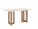 Mesa Yara Medidas: 200x90cm OFF White C/vidrio Galpón