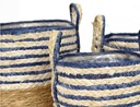 Canasto fibras orgánicas Nº22 SETx3 NATURAL/AZUL Artistica