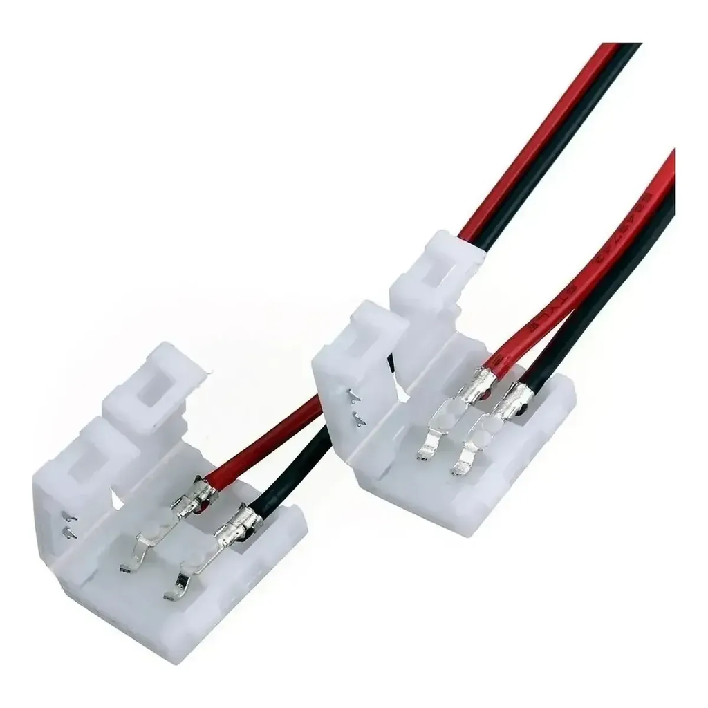 Conector Clip Con Cable Pack X100 Para Tira Led Smd Monocromatica 8mm/10mm mayorled