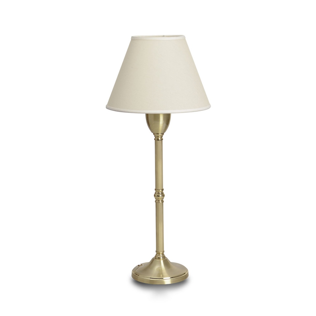 velador estriado dorado Conica Lienzo Blanco Dorado Luz del Siglo