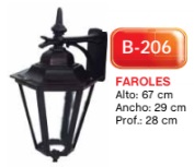 Farol exagonal aluminio grande C/mensula Sudeal