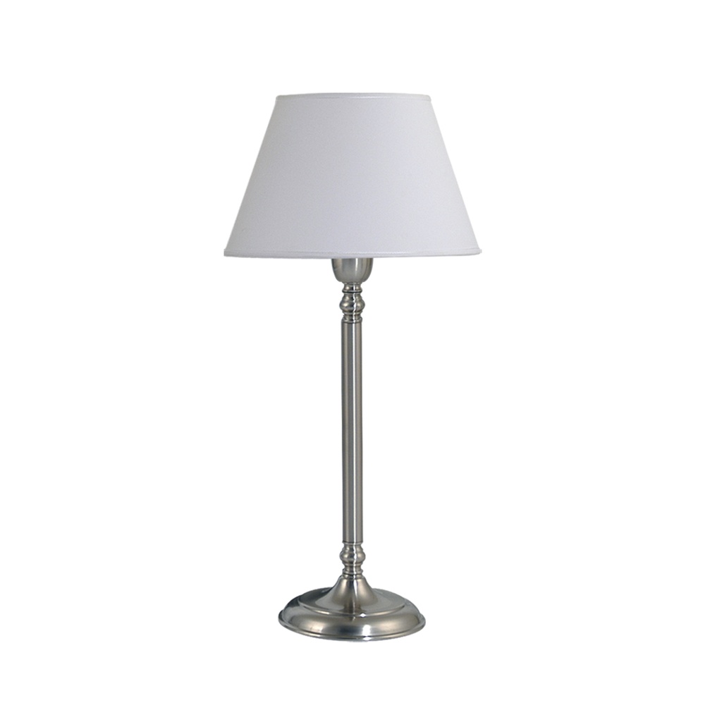 Velador Katya acero c/pant Conica Lienzo Blanco Luz del Siglo