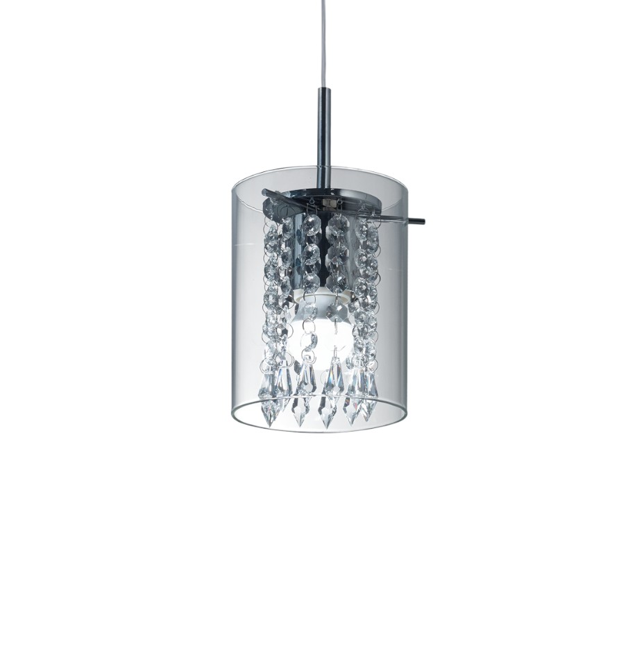 Colgante CARMEN E27 1 Luz c/caireles Vidrio Ø12x16 Vignolo