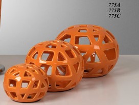 Esfera calada cerámica ⌀15cm Mediana Floreal