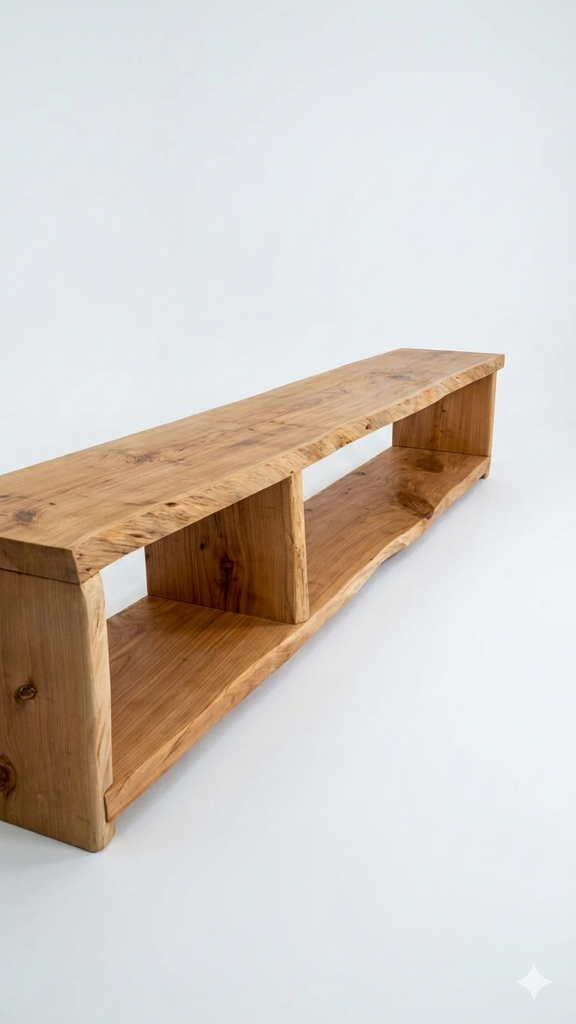Rack de lambertiana canto vivo 49x250x40 cm Lealamp
