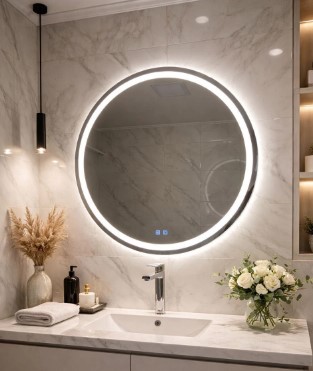 Espejo redondo esmerilado Touch 50cm. Espejos