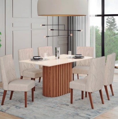 Mesa Solana 1.80x0.90 tapa blanca con vidrio 4 mm Grupo