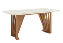 Mesa Agustina 180x90cm OFF White C/vidrio Galpón