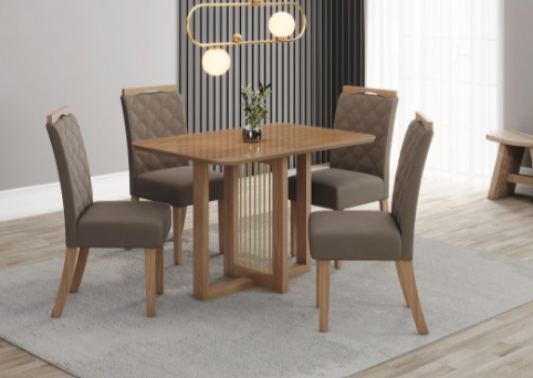 Mesa Lucía Medidas: 120x80cm Tapa Nature C/vidrio Galpón