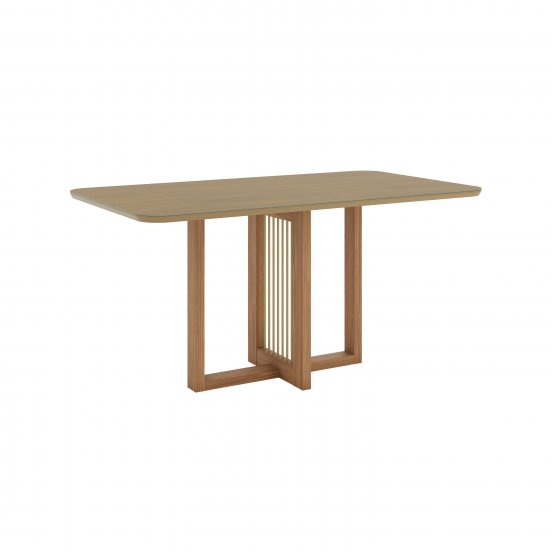 Mesa Lucía Medidas: 160x90cm Tapa Nature C/vidrio Galpón