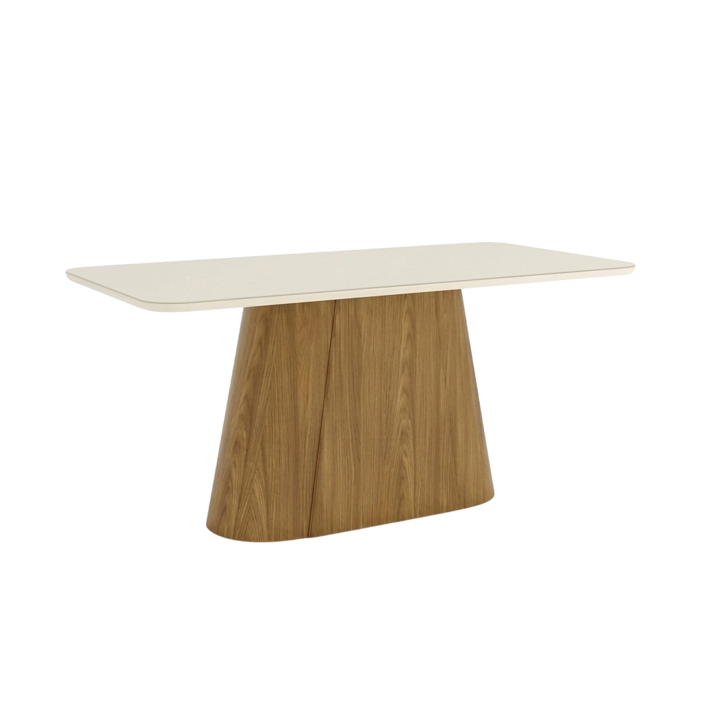 Mesa Florencia Medidas: 160x90cm OFF White C/vidrio Galpón