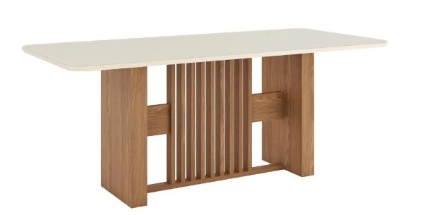 Mesa Ines Medidas: 200x90cm OFF White C/vidrio Galpón