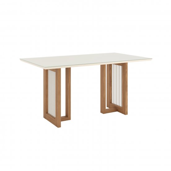 Mesa Ana Medidas: 160x90cm OFF White C/vidrio Galpón