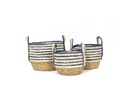 Canasto fibras orgánicas Nº22 SETx3 NATURAL/AZUL Artistica