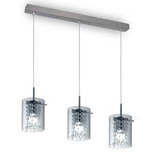 [LI-8002-C3-80-cro] Colgante CARMEN 3 Luces c/caireles Vignolo