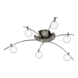 [5527-68-cro] LÍNEA LUCIANA Plafón 6 luces Ronda