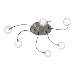 [5517-68-cro] LÍNEA LUCIANA Plafon 6 luces Ronda