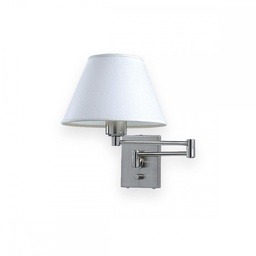 [AP3062-01YLB-56-acero] aplique recto doble mov recto acero Conica Lienzo Blanco acero Luz del Siglo