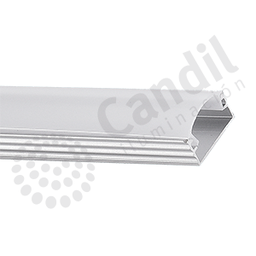 [PER-A-1407-1M PL-22] PERFIL 1 mt Platil PARA APLICAR - CON DIFUSOR DE POLICARBONATO CANDIL