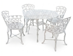 [JJ-001-75-bla] Juego Jardín Boston 1 Mesa y 4 Sillones Sudeal