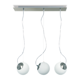 [WO15-134-2-ac] COLG.TRES LUCES BASE 70X10 ACERO/CROMO WORLD 15CM Ara