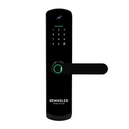 [domo-42-a3] Cerradura Biométrica Smart WIFI de Vidrio Templado con Cámara DeMasLed