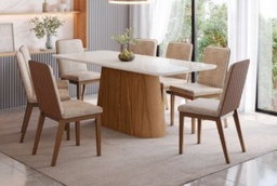 [SC121-127 - Nature/Off Whit] Mesa Florencia Medidas: 200x90cm OFF White C/vidrio Galpón