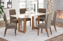 [SC77-127 - Nature/Off White] Mesa Ana Medidas: 200x90cm OFF White C/vidrio Galpón