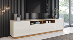 [S311-225 - Off White/Cinamomo] Rack Domus Alto 55 x Ancho 220 x Prof 43 cm Galpón