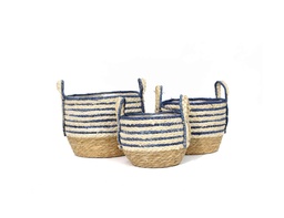 [FO22] Canasto fibras orgánicas Nº22 SETx3 NATURAL/AZUL Artistica